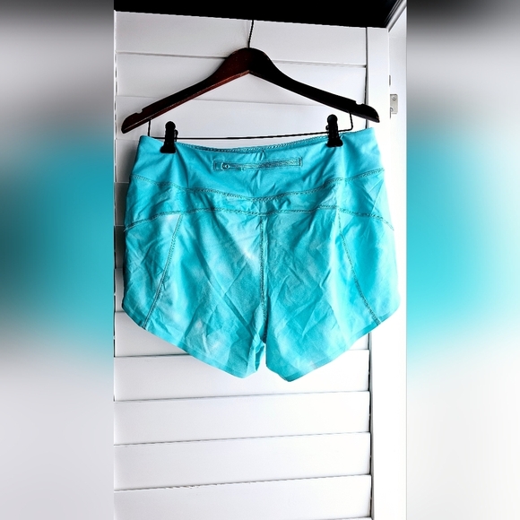 Athleta Shorts Run Sport Swim Aqua Blue White size M - Picture 6 of 6